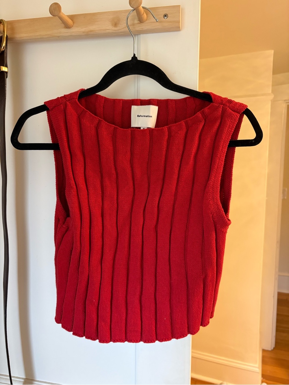 Reformation Red Ribbed Knit Tank